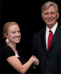 Photo of Jessica Spicer with Governor Mike Beebe