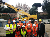 Photo of students at construction site in Rome